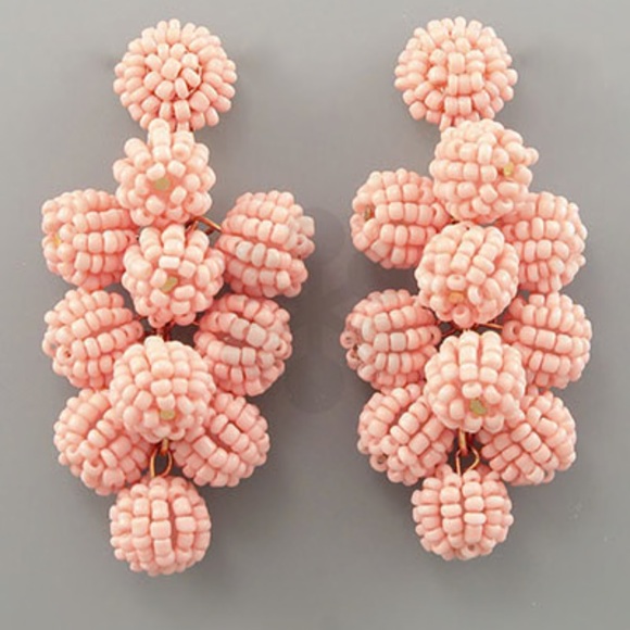 MUD PIE Earrings! Pink Beaded Cluster Drop EARRINGS NWT - Picture 1 of 5
